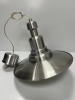 Brushed Round Aluminium & Acorn Shape Glass Pendant Ceiling Light, Model XF40A (Boxed/New). - 7