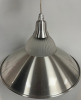 Brushed Aluminium & Primatic Glass Bowl Pendant Ceiling Light, Model XF17B (Boxed/New). - 2