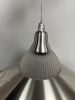 Brushed Aluminium & Primatic Glass Bowl Pendant Ceiling Light, Model XF17B (Boxed/New). - 6