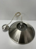 Brushed Aluminium & Primatic Glass Bowl Pendant Ceiling Light, Model XF17B (Boxed/New). - 7