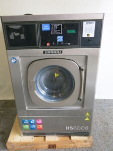 Girbau 9kg Commercial Washing Machine, Model HS-6008 LC-E, S/N 2098833, YOM 2019, Size H108 x W69 x D68cm.