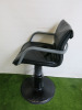 Takara Belmont Pump Action Styling Chair, Upholstered in Black Faux Leather with Heavy Metal Base. - 2