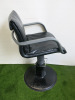 REM Hydraulic Salon Styling Chair Upholstered in Black Faux Leather with 5 Spoke Chrome Base. - 2