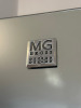 MG Bross Design Salon Styling Mirror with Shelf & Foot Rest in Polished Aluminium. Size H200 x W56 x D29cm. - 5