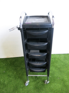 Efalock Hair Dressers Work Trolley on Castors with 5 Drawers.