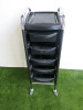 Efalock Hair Dressers Work Trolley on Castors with 5 Drawers.NOTE: crack To top (As Viewed/Pictured).