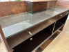 Salon Reception Desk/Counter with Glass Top, 4 Lockable Drawers, Open Rear Storage & Laminate Finish. Size H116 x W195 x D55cm - 8