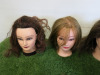 6 x Hairdressing Training Heads with Assorted Colours & Length of Hair & 6 x Assorted Tripods. - 4