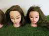 6 x Hairdressing Training Heads with Assorted Colours & Length of Hair & 6 x Assorted Tripods. - 5