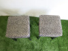 2 x Ikea Nils Black & White Fabric Upholstered Stalls on Black Wooden Legs. - 2
