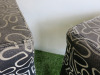 2 x Ikea Nils Black & White Fabric Upholstered Stalls on Black Wooden Legs. - 5