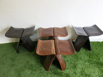 4 x Plywood Butterfly Foot Rest/Stalls in Oak & Walnut.