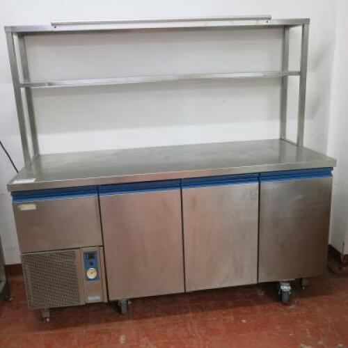 Dexion 3 Door Stainless Steel Refrigerated Storage/Preparation Unit with Gantry Shelf Unit and Order Picker. (W)170cm