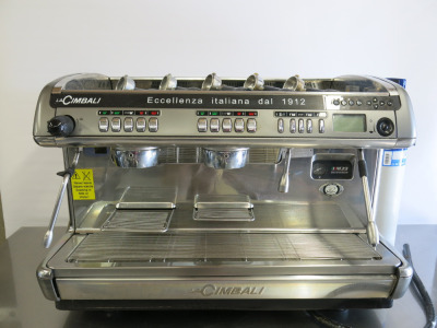 La Cimbali 2 Group Espresso Coffee Machine, Model Dosatron TE DT/2, S/N 139666, DOM 10/2013. Comes with Brita Purity C500 Quell ST Water Filter.