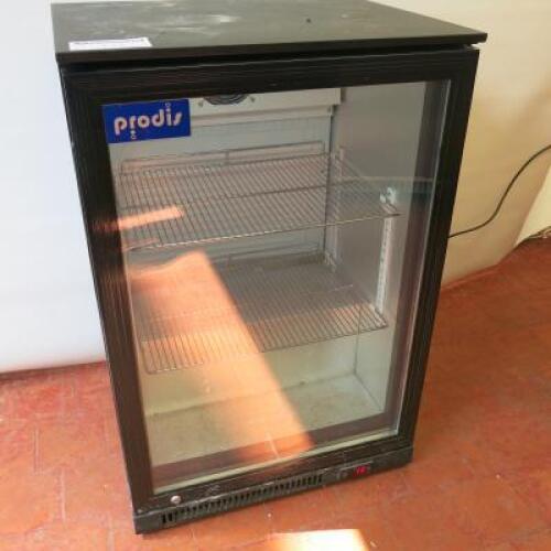 Prodis Single Glass Door Undercounter Bar Bottle/Beer Refrigerator with LED Lighting