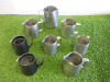 8 x Assorted Size Stainless Steel Milk Jugs. - 2