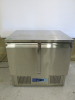 Prodis Stainless Steel Double Door Counter Fridge, Model EC-2SS, S/N 190401325. Size H88 x W90 x 70cm.