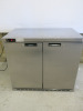 Osbourne Stainless Steel Double Door Under Counter Fridge, Model 220E, S/N222281/0818. Size H80 x W90 x D53cm.