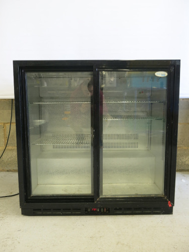 Interlevin 2 Door Back Bar Chiller, Model PD20S. Size H90 x W90 x D52cm.