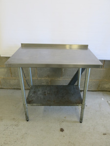 Stainless Steel Prep Table with Shelf Under, Size H73 x W89 x D92cm.