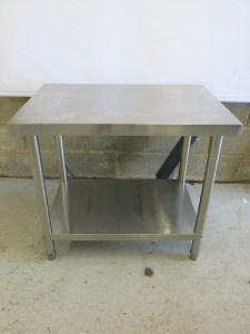 Stainless Steel Prep Table with Shelf Under, Size H80 x W90 x D60cm.