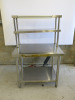 Stainless Steel Prep Table with Shelf Under & Over. Size H145 x W90 x D61cm.