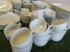 Approx 250 x White Branded Crockery by Churchill, Pyronex, Royal Gen Ware & Dudson to Include: Plates, Bowls, Serving Dishes, Tea, Milk Jugs, Coffee Cups & Saucers (As Viewed/Pictured). - 8