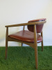 5 x Joanne American Walnut Chair, Upholstered in Red Leather Buckskin, Size H 81cm. - 5