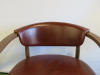 5 x Joanne American Walnut Chair, Upholstered in Red Leather Buckskin, Size H 81cm. - 6