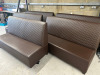 5 x Sections of Brown Faux Leather Booth/Bench Seating with Green Stitching. Size H102 x W170 x D70. Condition (As Viewed/Pictured). - 2