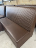 5 x Sections of Brown Faux Leather Booth/Bench Seating with Green Stitching. Size H102 x W170 x D70. Condition (As Viewed/Pictured). - 3