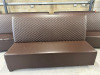 5 x Sections of Brown Faux Leather Booth/Bench Seating with Green Stitching. Size H102 x W170 x D70. Condition (As Viewed/Pictured). - 6