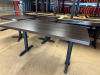 31 x Restaurant Tables with Dark Wood Laminate Tops & Metal Bases to Include: 8 x Rectangle, Size 75 x 150 x 80cm, 8 x Square, Size H75 x W80 x D90cm, 13 x Rectangle, Size 75 x 120 x 80cm & 2 x Round (1 x 90 & 1 x 70 cm Dia). - 6