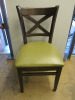 22 x Dark Walnut Dining Chairs Upholstered in Green Faux Leather to Include: 3 x Carvers & 19 x Dining Chairs. - 4