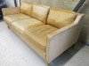 West Elm Leather 3 Seater Sofa with 3 Cushions & 3 Back Cushions. Size H77 x W205 x D90cm. - 3