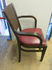 12 x Dark Walnut Dining Chairs Upholstered in Red Faux Leather to Include: 4 x Carvers & 8 x Dining Chairs. - 2