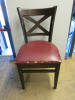 12 x Dark Walnut Dining Chairs Upholstered in Red Faux Leather to Include: 4 x Carvers & 8 x Dining Chairs. - 4