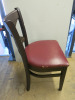 12 x Dark Walnut Dining Chairs Upholstered in Red Faux Leather to Include: 4 x Carvers & 8 x Dining Chairs. - 6