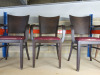 12 x Dark Walnut Dining Chairs Upholstered in Red Faux Leather to Include: 4 x Carvers & 8 x Dining Chairs. - 8