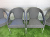 4 x Wicker Wraparound Stackable Bistro Chairs in Grey. - 2