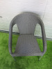 4 x Wicker Wraparound Stackable Bistro Chairs in Grey. - 5