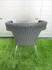 4 x Wicker Wraparound Stackable Bistro Chairs in Grey. - 3