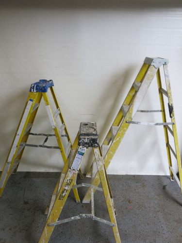 3 x Assorted Sized Step Ladders to Include: 1 x 5 Tread, 1 x 4 Tread & 1 x 3 Tread.