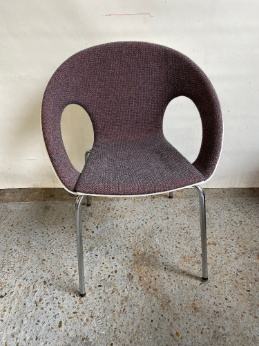 22 x Allermuir Conference Stacking Chairs on Chrome Legs, Model 813, Colour 'Craggan Millstone'