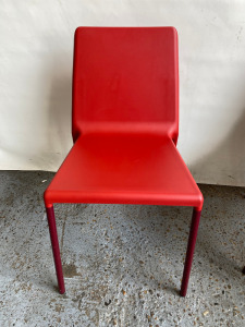 10 x Allermuir A830 Heavy Duty Rubberised Red Frame Stacking Chairs