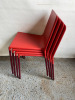 10 x Allermuir A830 Heavy Duty Rubberised Red Frame Stacking Chairs - 4