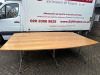 Large 2 Part Wooden Conference Table on Chrome 6 Leg Base. Overall Size 295 x 200cm.