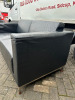 Black Leather 2 Seater Reception Sofa/Couch on Steel Frame. Size H80 x W260 x D80cm. - 3