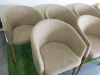 7 x Reception Chairs Upholstered in Beige Fabric on Wooden Legs. Size H75cm. - 2