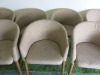 7 x Reception Chairs Upholstered in Beige Fabric on Wooden Legs. Size H75cm. - 3